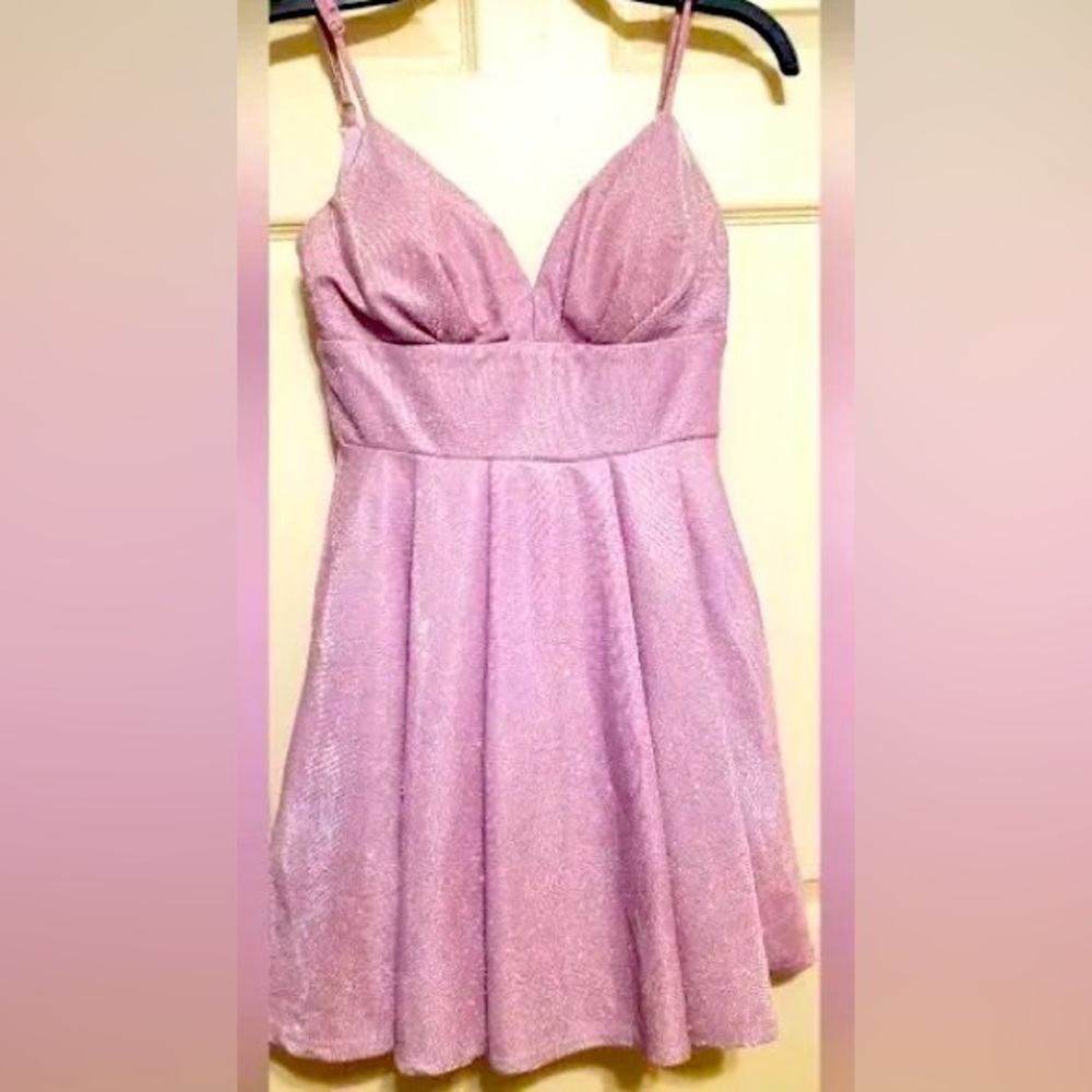 B Darlin sparkly rose pink party dress